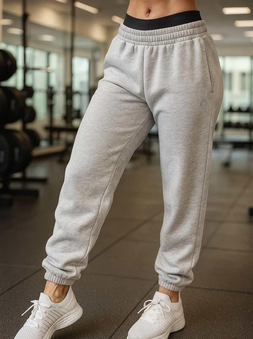 Unisex Track Pants - Snow Marl Tear Resistant Fabric