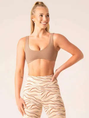 Double stitching Unstoppable Lounge Bra - Mocha