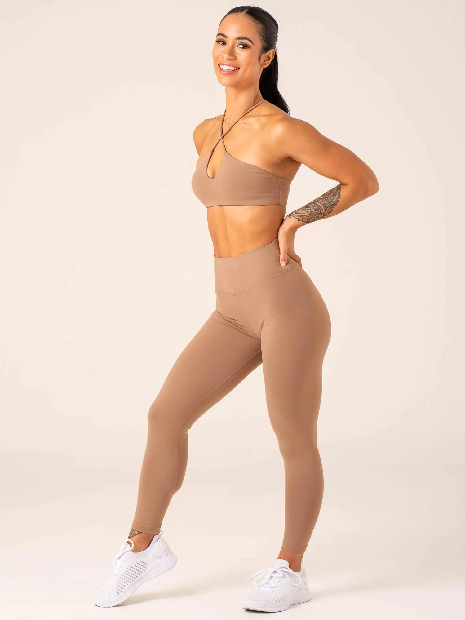 Unstoppable Sports Bra - Mocha Welded seams Durable Stitching