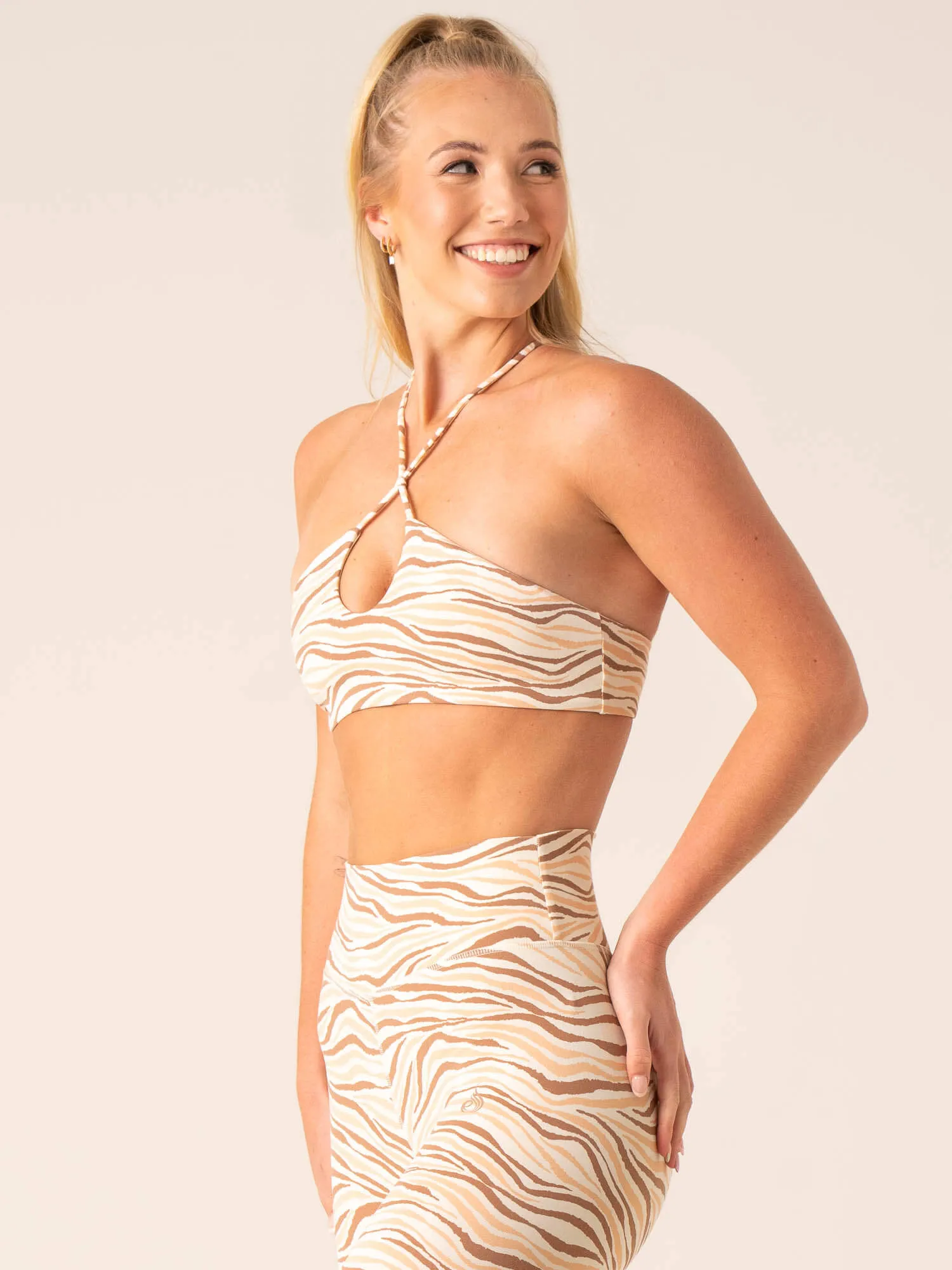 Neutral Unstoppable Sports Bra - Vanilla Zebra