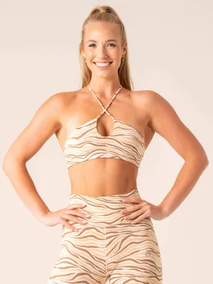 elastic waistband Unstoppable Sports Bra - Vanilla Zebra