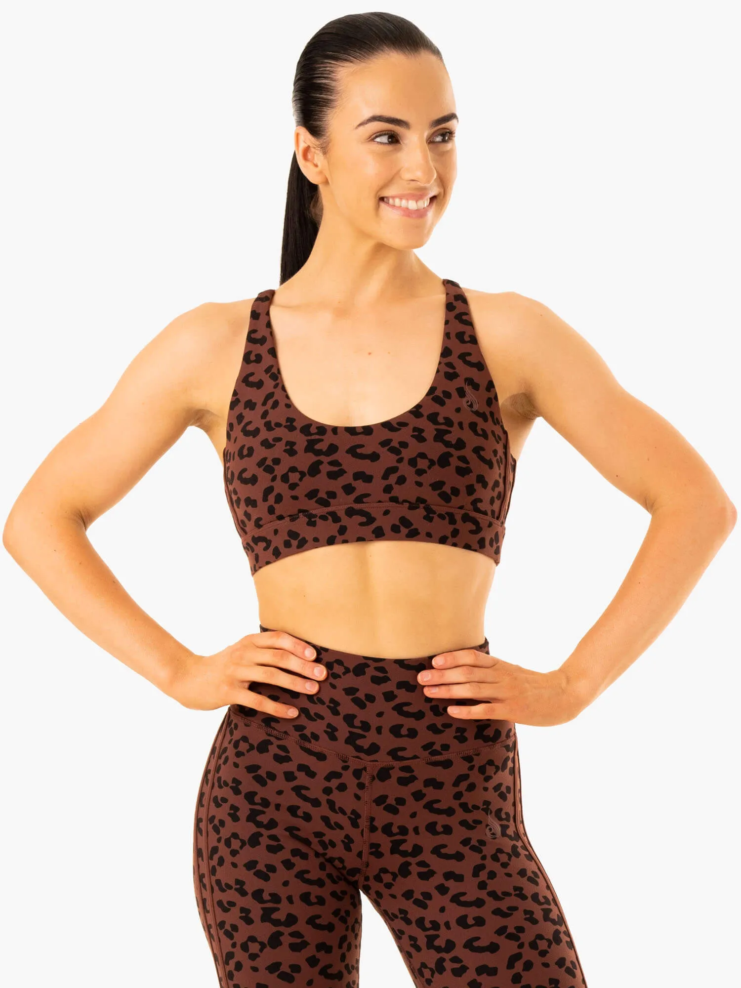 Evolution Sports Bra - Chocolate Leopard Soft Microfiber