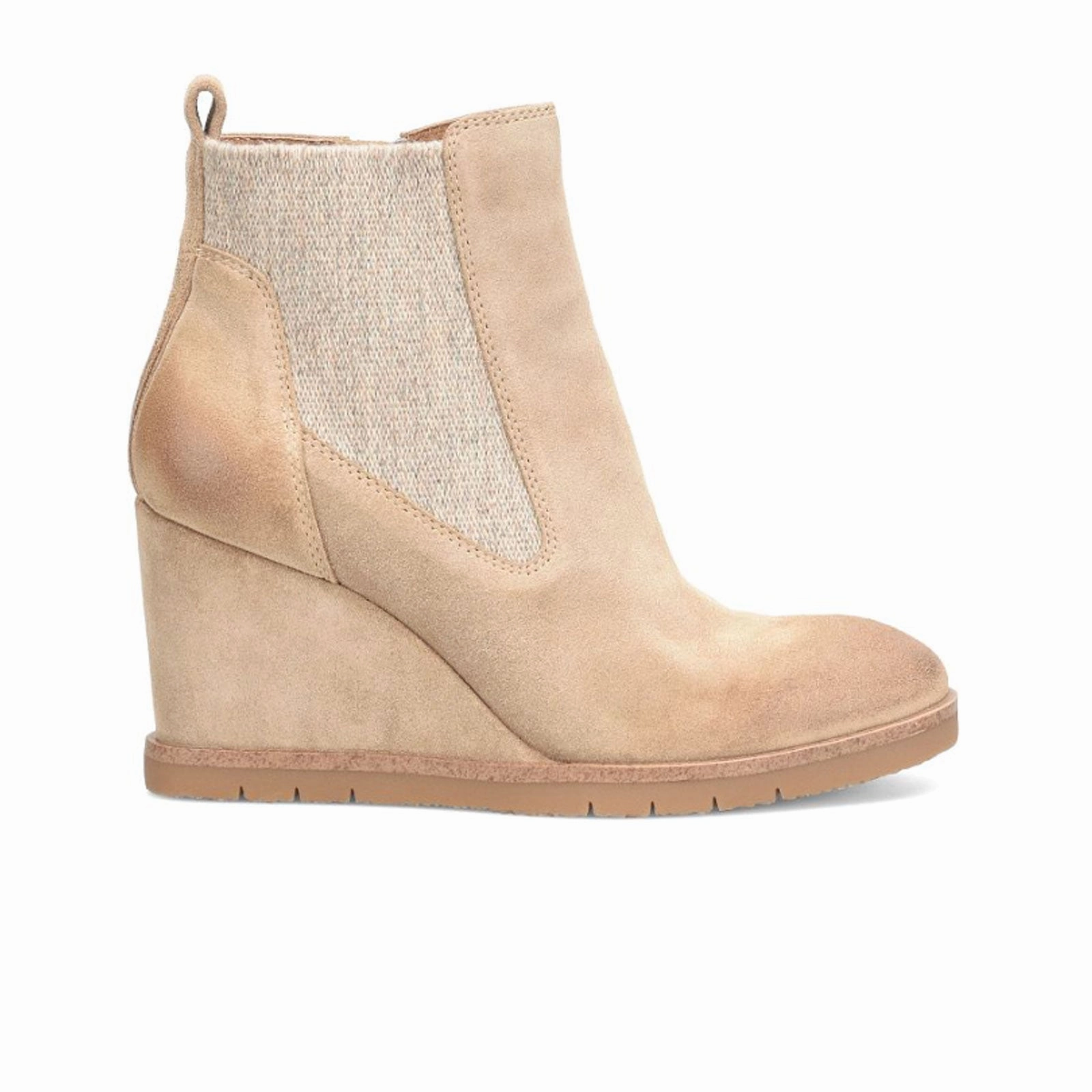 Sofft Monica Chelsea Wedge Boot (Women) - Barley Suede Workday Comfort