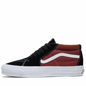 Vans Sk8-Mid Reissue 83 LX - Black/Russet Maroon Heel Care