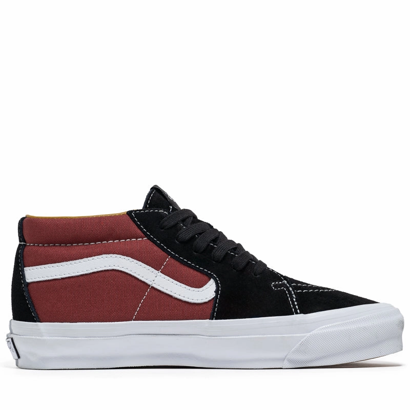 Vans Sk8-Mid Reissue 83 LX - Black/Russet Maroon Comfortable Slip-on Fit