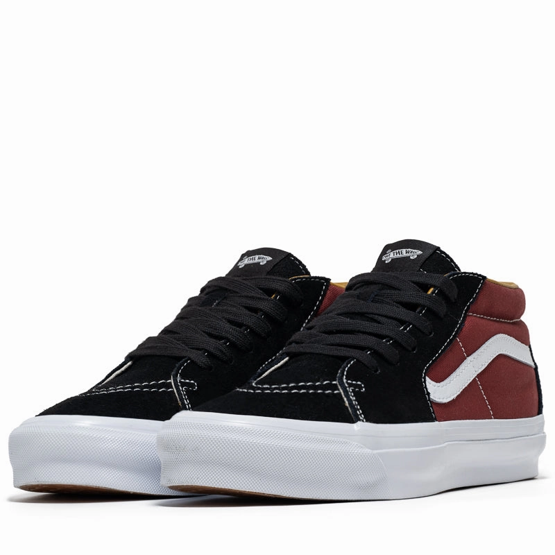 Harbor Path Vans Sk8-Mid Reissue 83 LX - Black/Russet Maroon