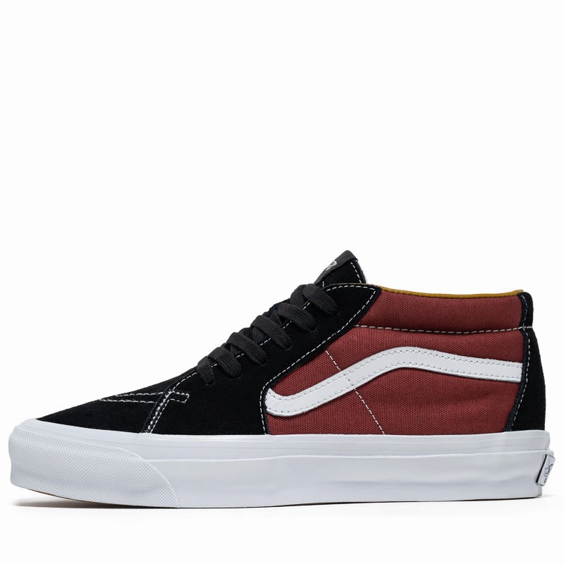 Vans Sk8-Mid Reissue 83 LX - Black/Russet Maroon Heel Care