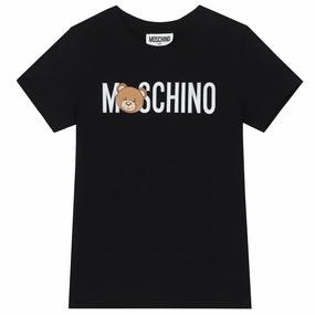 Moschino Kids Teddy Logo T-Shirt - Black Swimwear for kids Plain kids' clothes