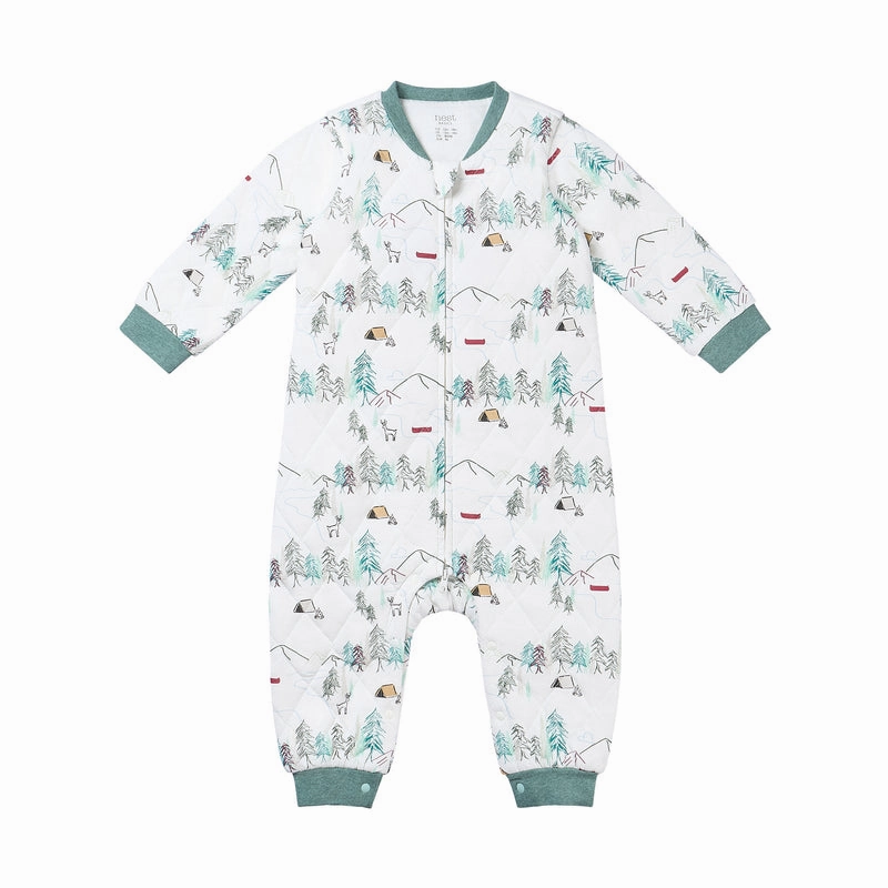 Nest Designs Baby Long Sleeve Romper (Bamboo Jersey) - Happy Trails Regular - fit Safari wear for children