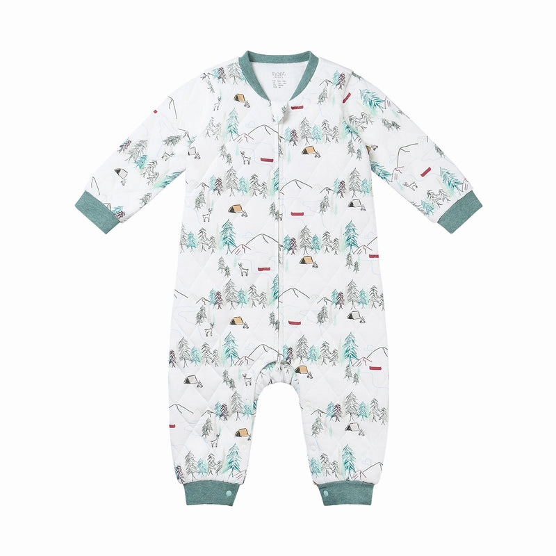 Nest Designs Baby Long Sleeve Romper (Bamboo Jersey) - Happy Trails Space themed outfits for children Summer kids' apparel