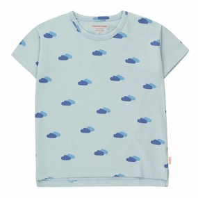 TINYCOTTONS Kids CLOUDS TEE in Cadet Blue Hand washable kids' wear School going kids' wear