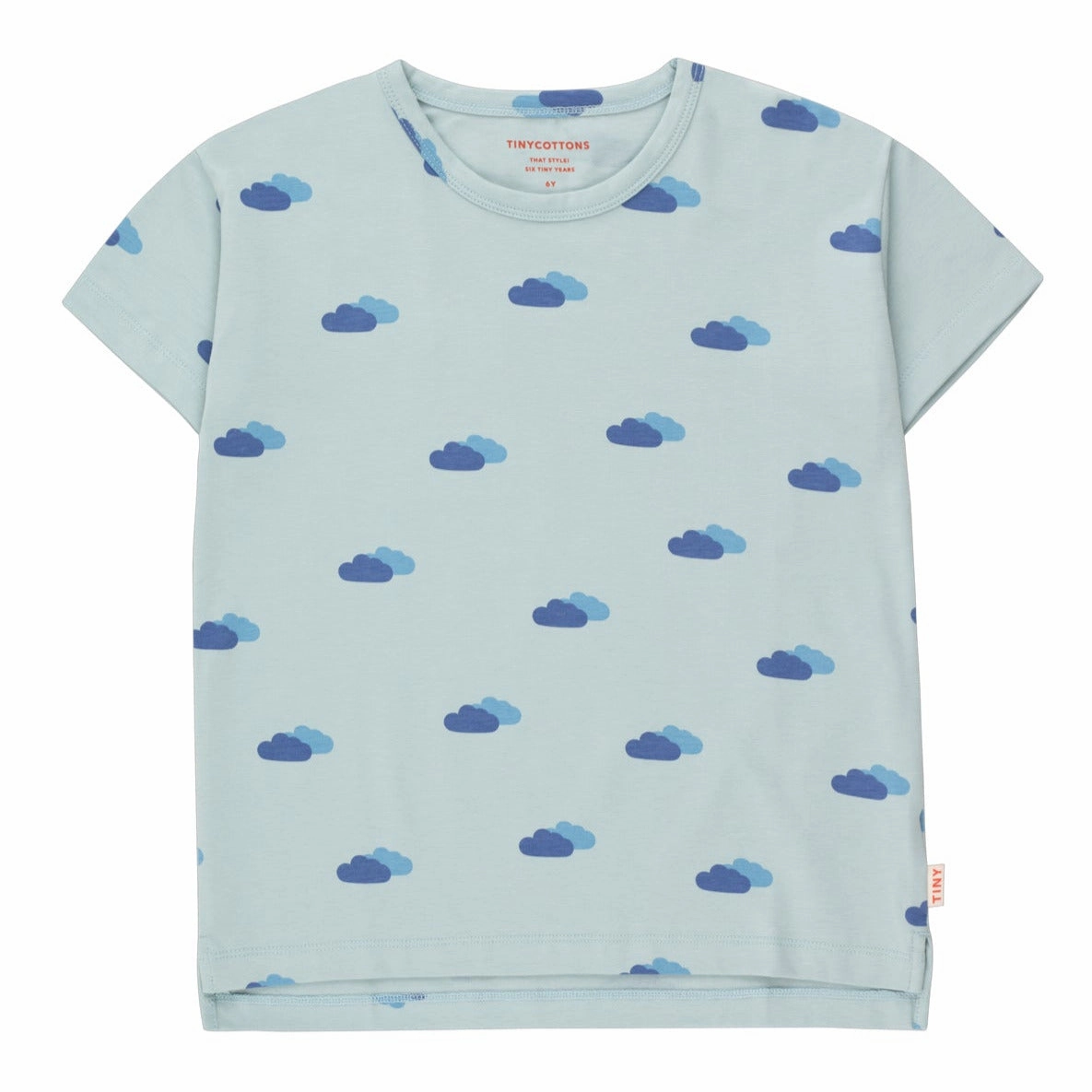 TINYCOTTONS Kids CLOUDS TEE in Cadet Blue Hand washable kids' wear School going kids' wear