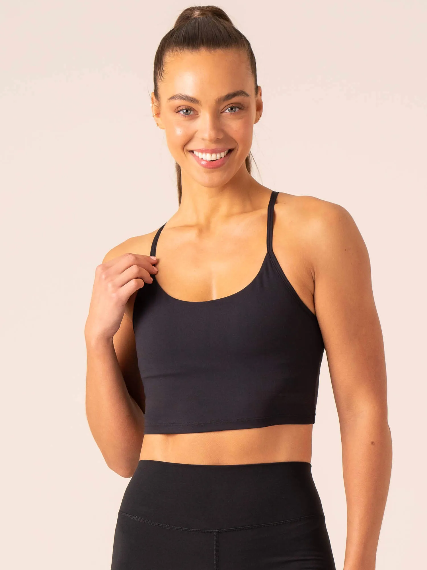 Abrasion Resistant Fabric Embody Compression Tank Bra - Black