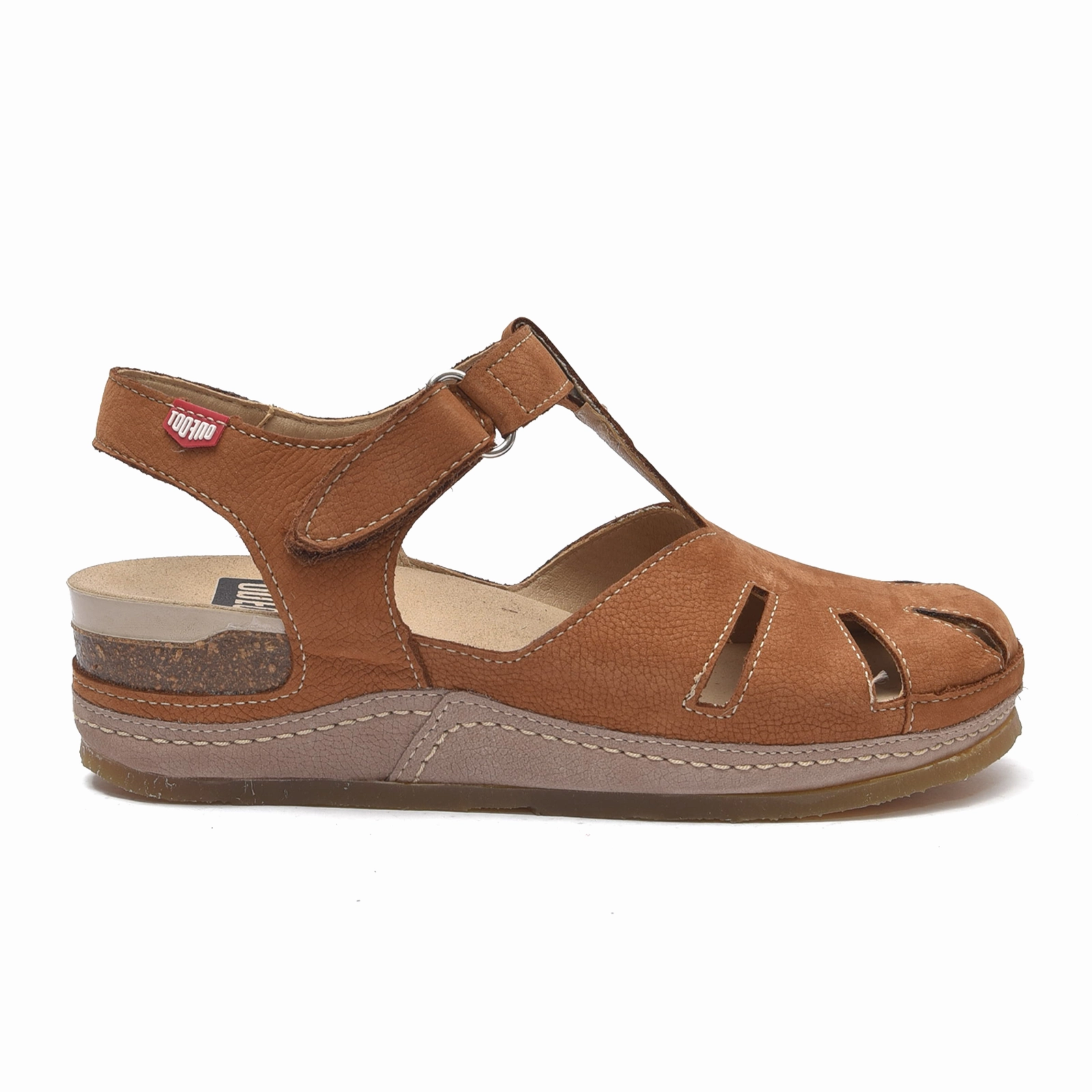On Foot Detroit Backstrap Sandal (Women) - Taba Trail removable insoles