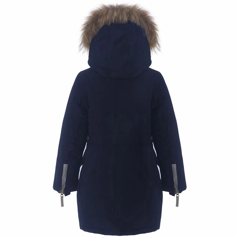 Naughty Ver De Terre Girls ARCTIC Winter Down Coat with Fur - Navy
