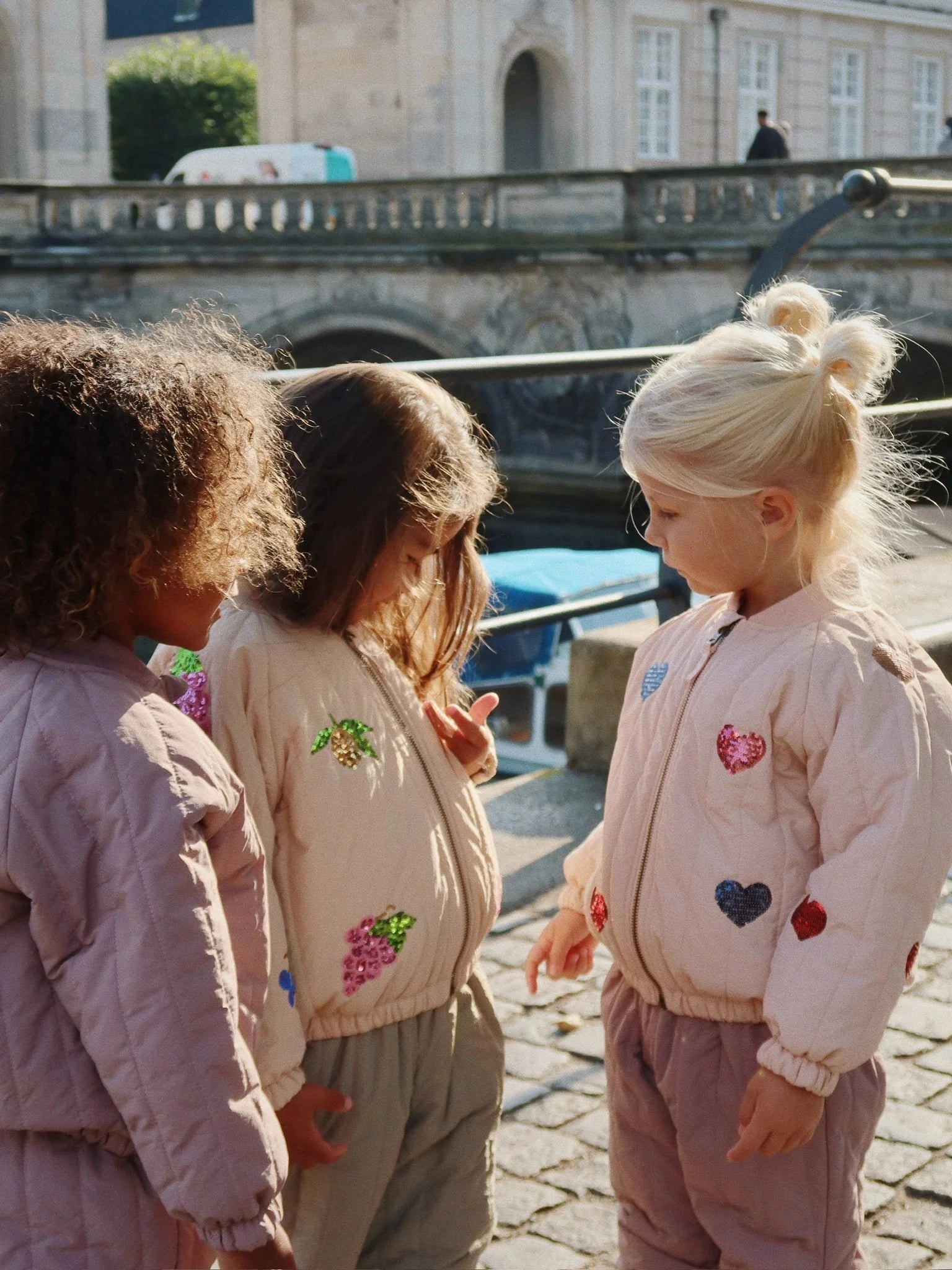Konges Sloejd Kids JUNO Sequin Bomber Jacket - Cameo Rose Loungewear for kids Recycled