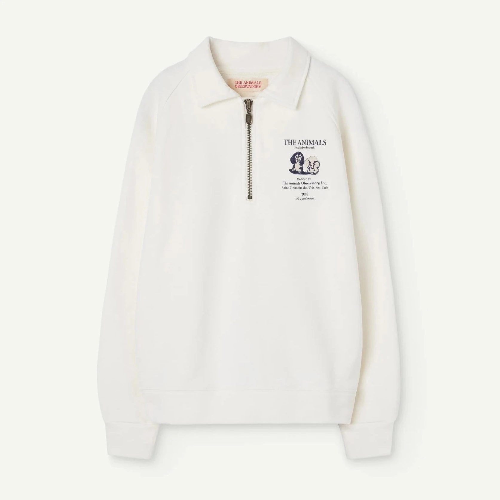 THE ANIMALS OBSERVATORY Kids White Seahorse Sweatshirt Fuzzy Silk like kids' wear