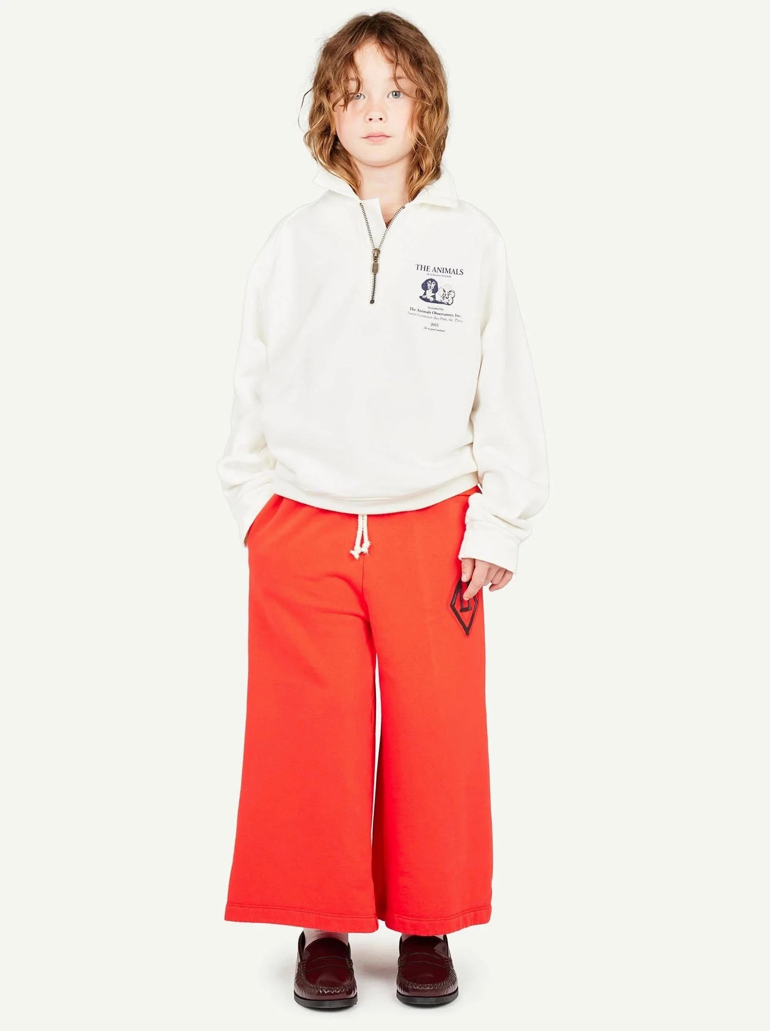 THE ANIMALS OBSERVATORY Kids White Seahorse Sweatshirt Striped fade - resistant