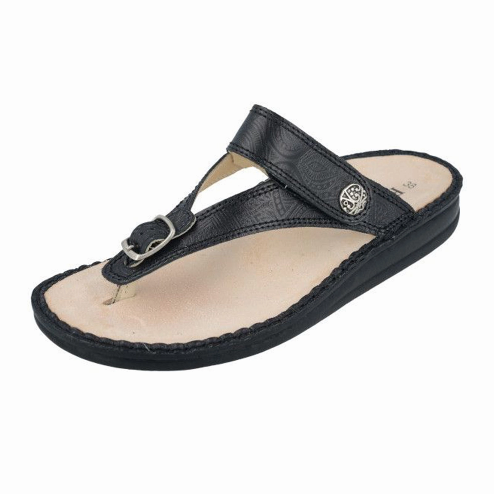 Flexible Arch Contour Anti   Bacterial Finn Comfort Alexandria Sandal (Women) - Schwarz Arabesque