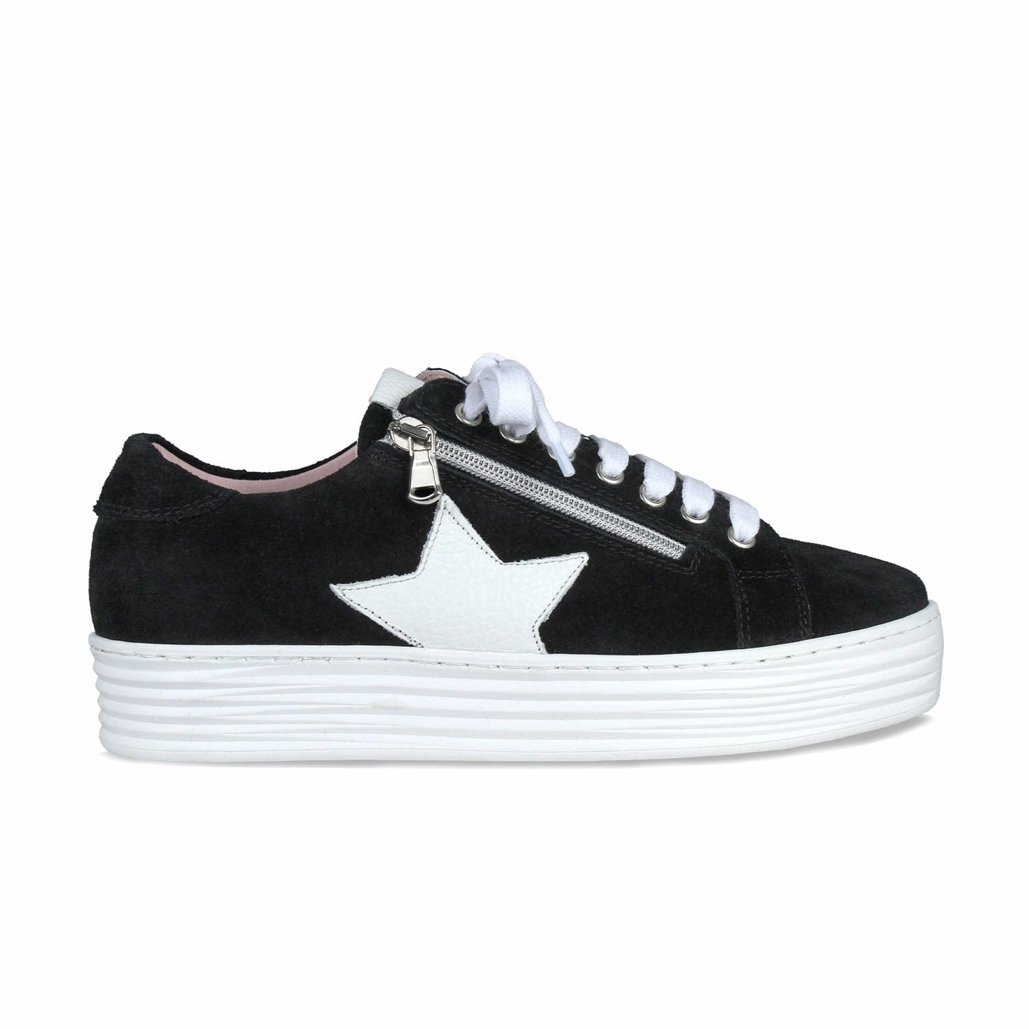Airflow Ventilation Star: Black Suede & White Leather