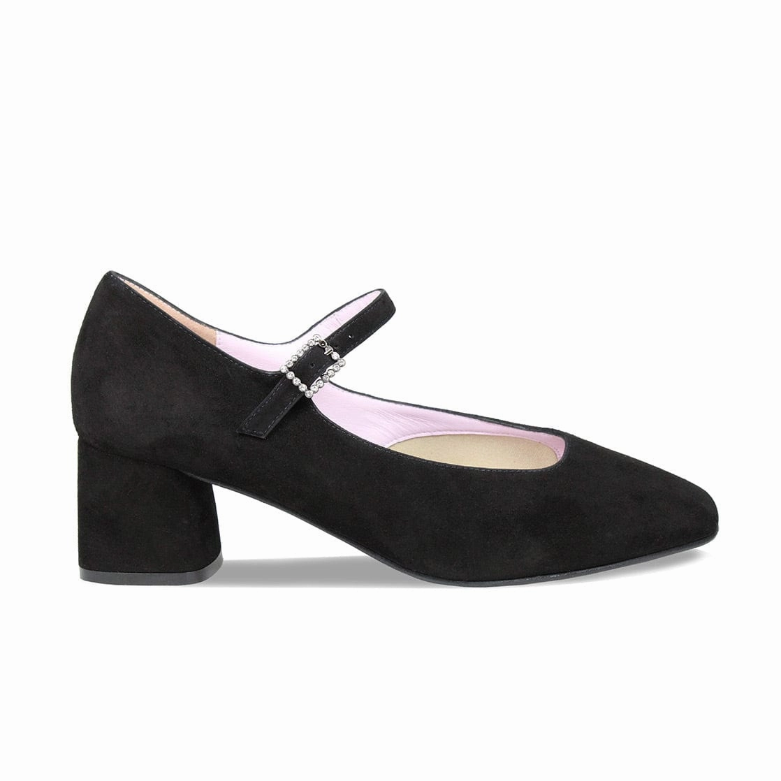 Chunky Heel Vida: Black Suede