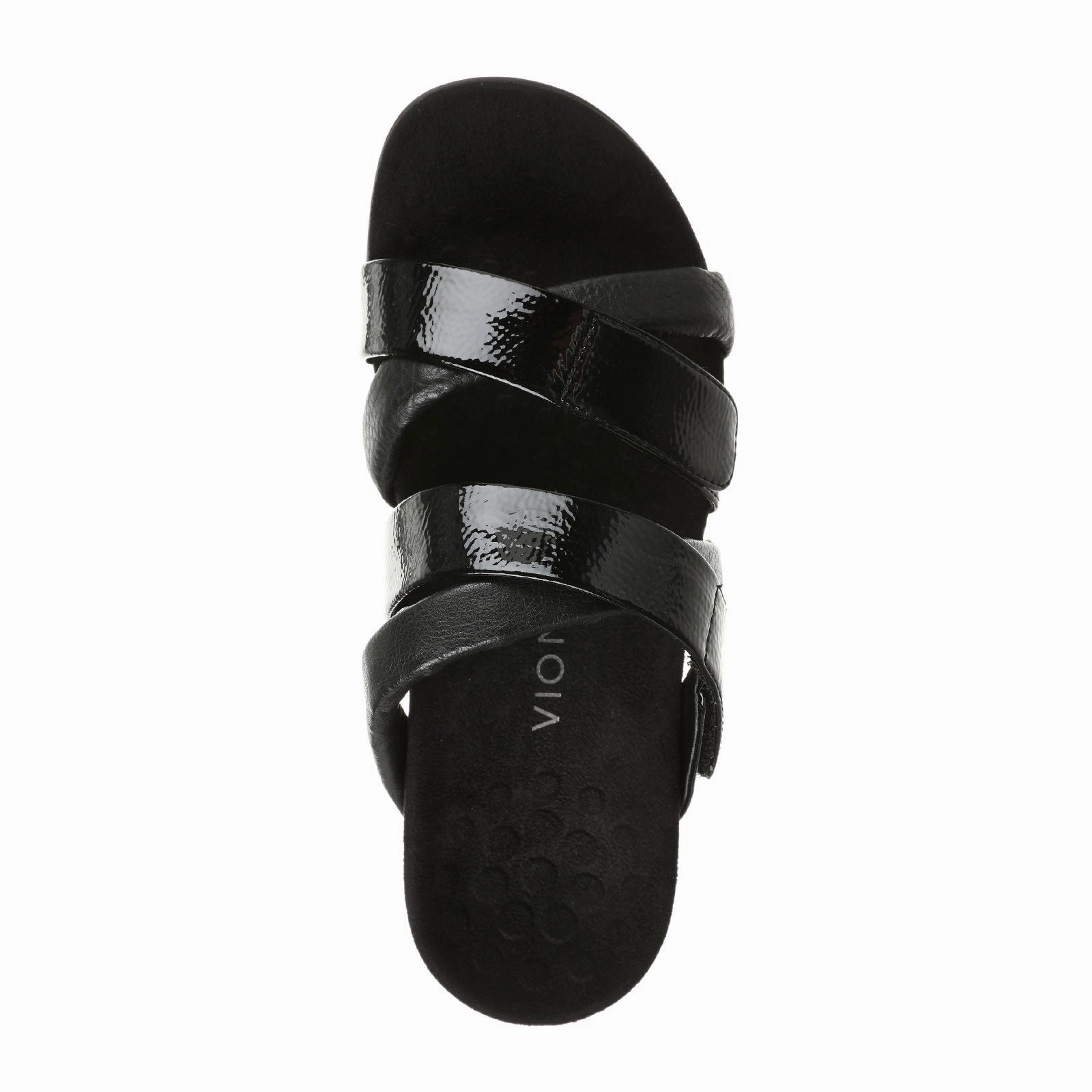 Vionic Hadlie Slide Sandal (Women) - Black Patent Easy Wear