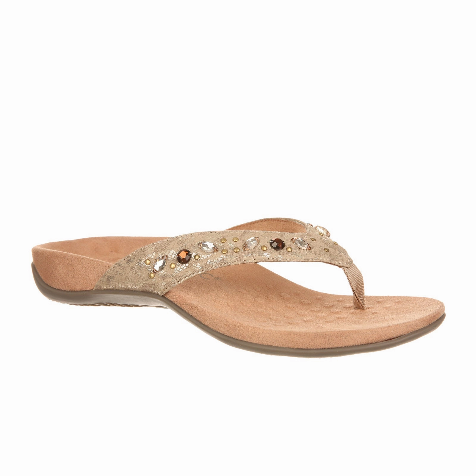 Vionic Lucia Sandal (Women) - Wheat Leopard Snake Syn Open Toe Design Closed Toe