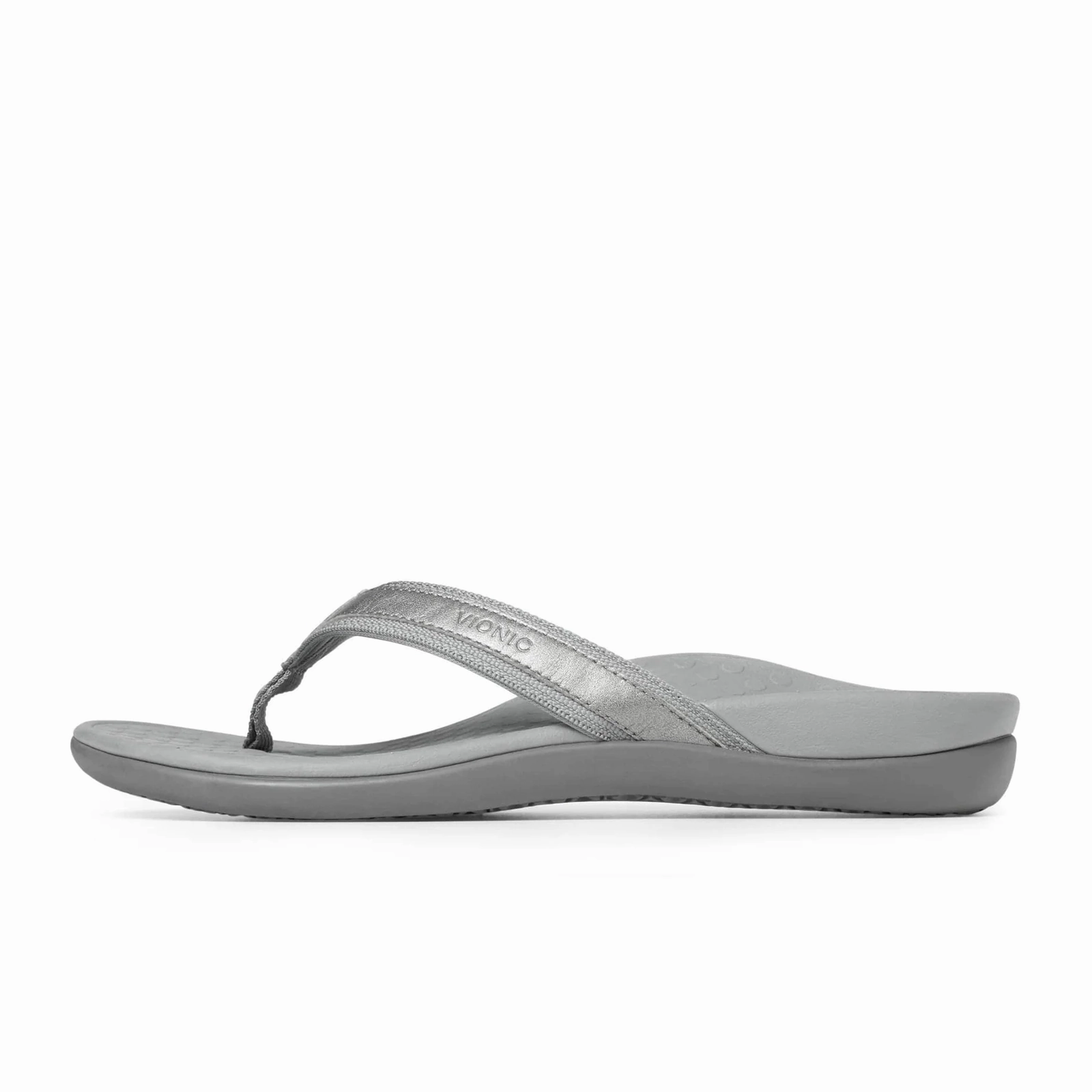 Vionic Tide Sandal (Women) - Pewter Metallic PaddedCollar Comforted Walk
