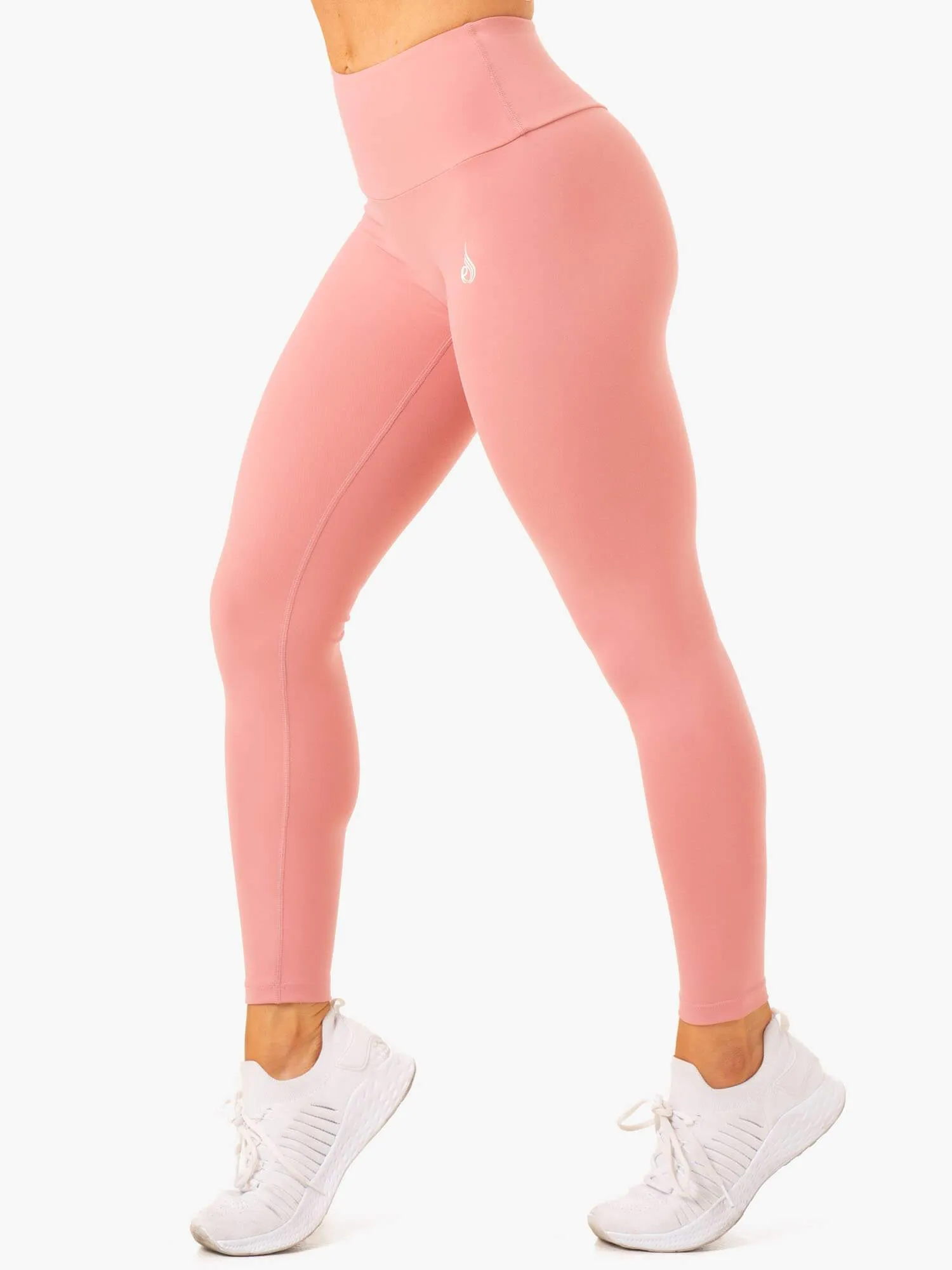 Vital High Waisted Scrunch Leggings - Blush Pink Lightweight Performance Fabric Rib Knit Unisex Style