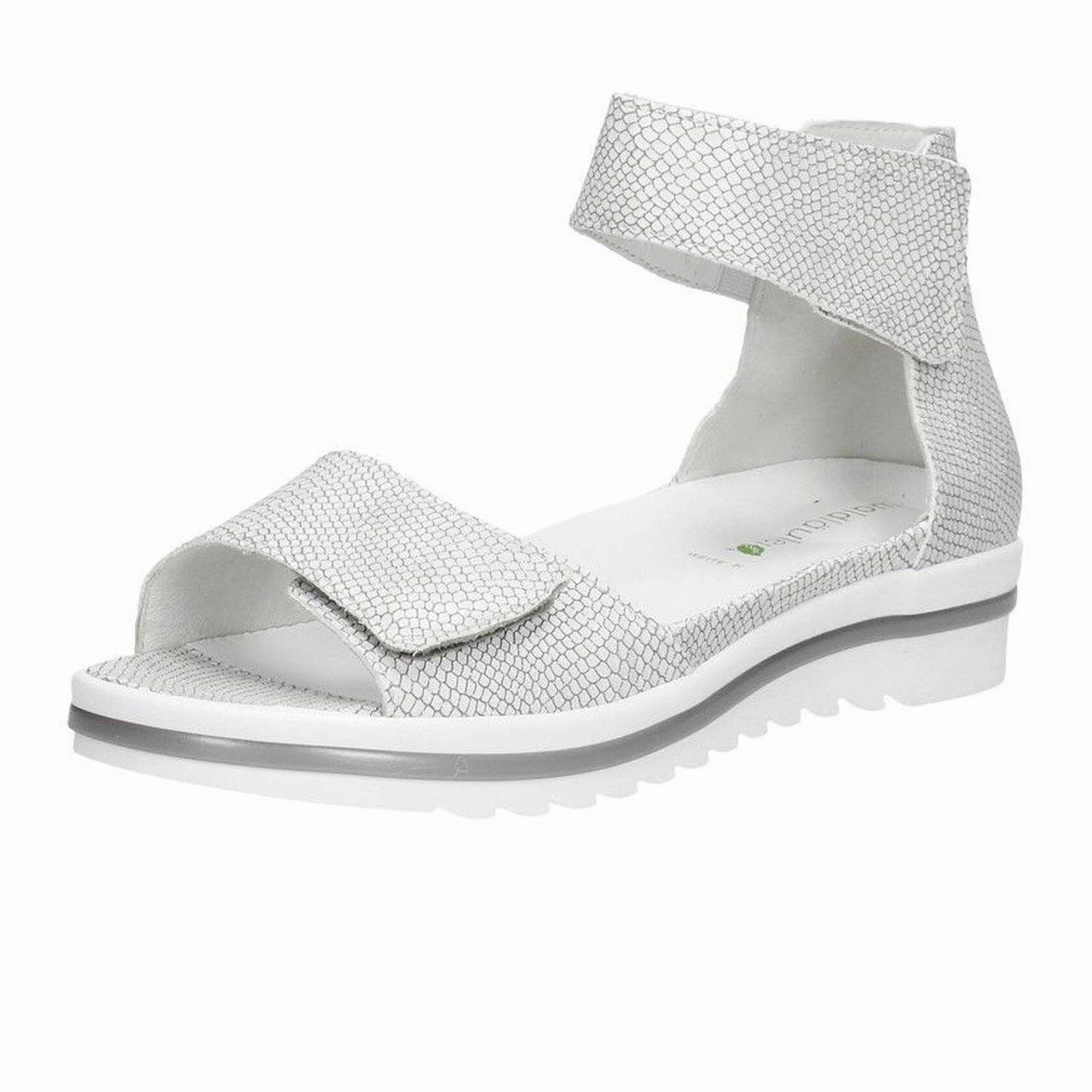 Waldlaufer Marigold 351005 Ankle Strap Sandal (Women) - Silver Snake Perfect for Travel Comfort Design Features