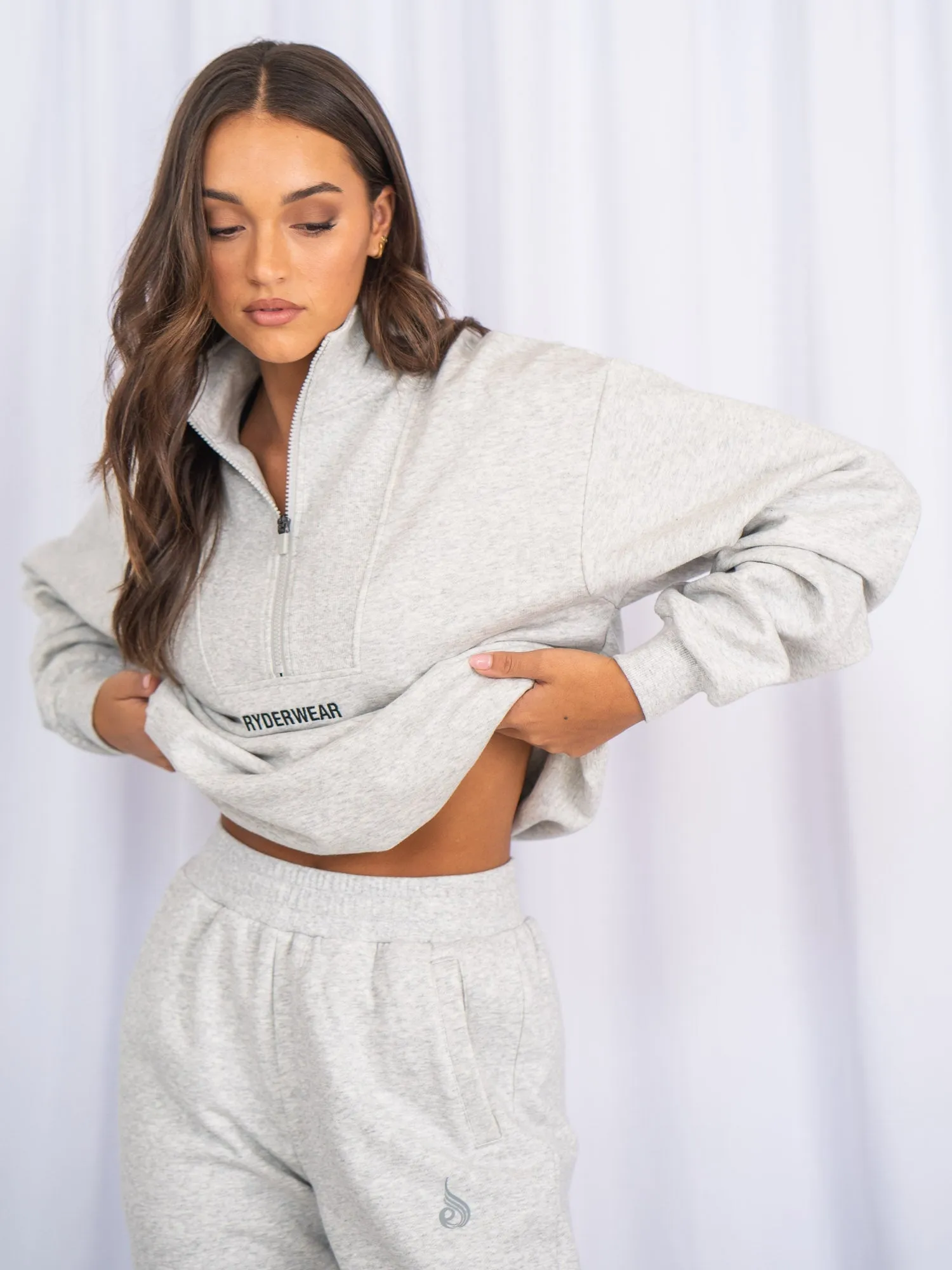 Unisex Half Zip Jumper - Snow Marl Distribute