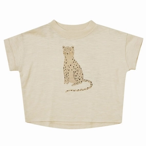 Rylee   Cru Kids Unisex BOXY TEE - LEOPARD Children's fashion Lounge - Wear