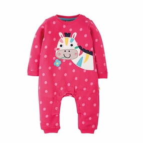 Frugi Baby Snug Cosy Raspberry Spot Zebra Romper Everyday