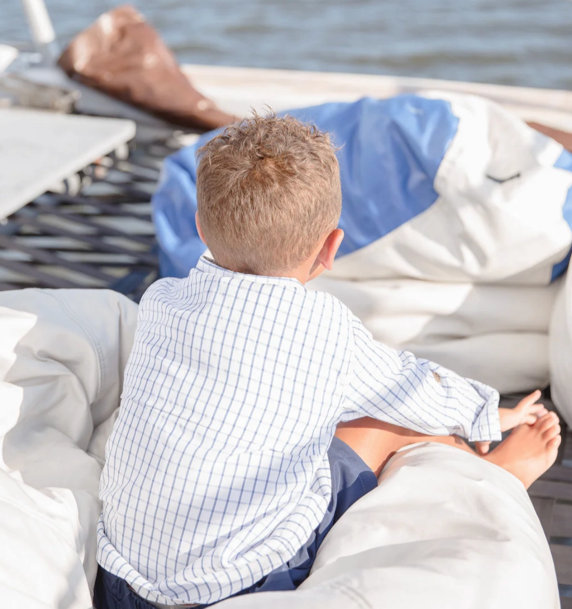 western Flagler Fishing Shirt - White and Blue Plaid
