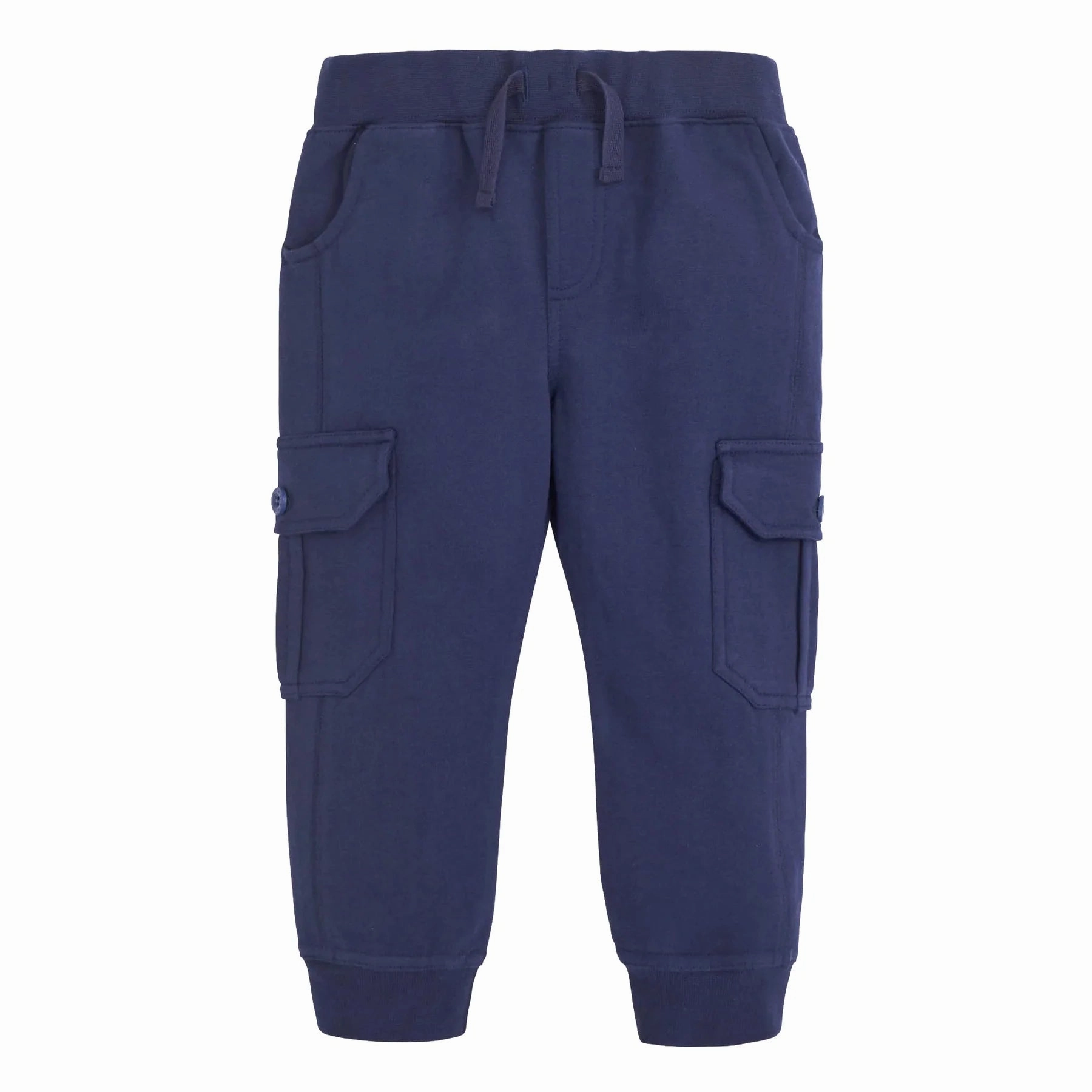 Jojo Maman Bebe 2-Pack Cargo Joggers in Navy Train journey clothes for children