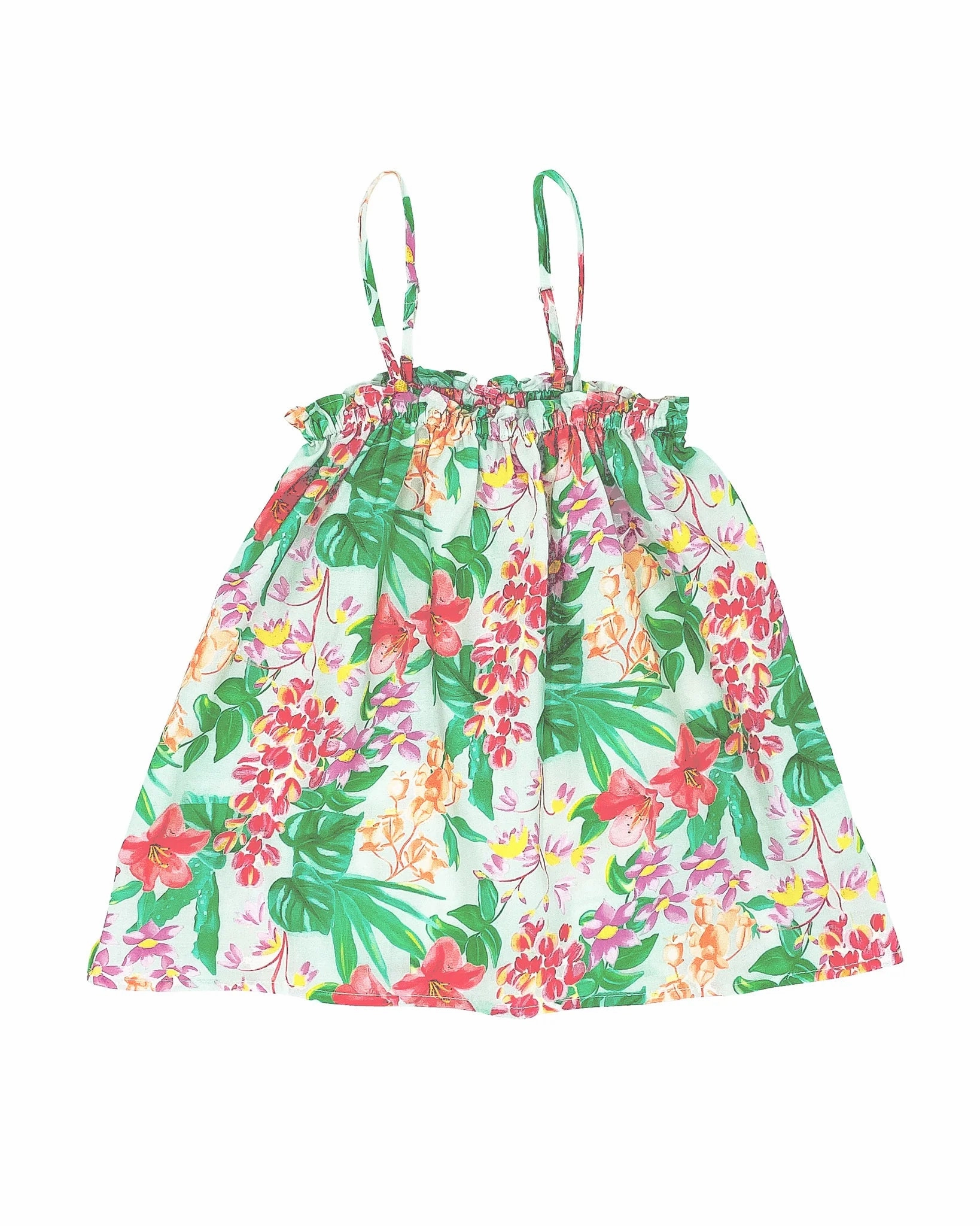 Jungle themed clothes for kids Piper Tank Top - White Floral