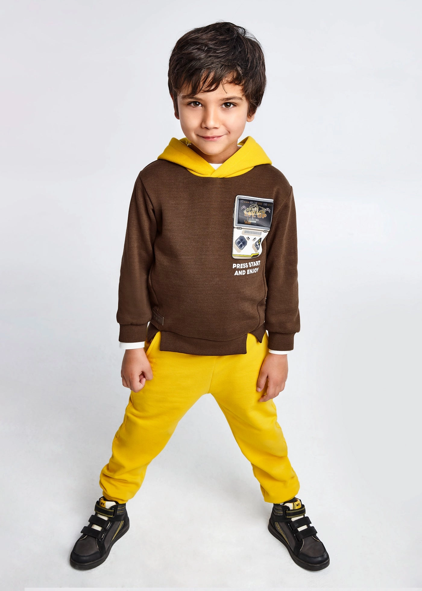 High school kids' wear Mayoral 725-046 Kids Long Tracksuit Pants  - Yellow
