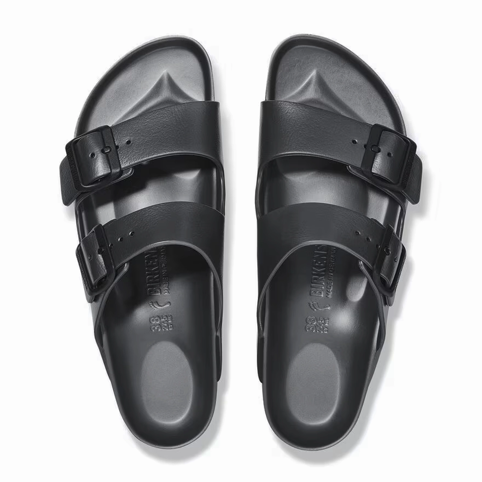 Breathability Enhancement Birkenstock Arizona EVA Narrow Slide Sandal (Women) - Metallic Anthracite
