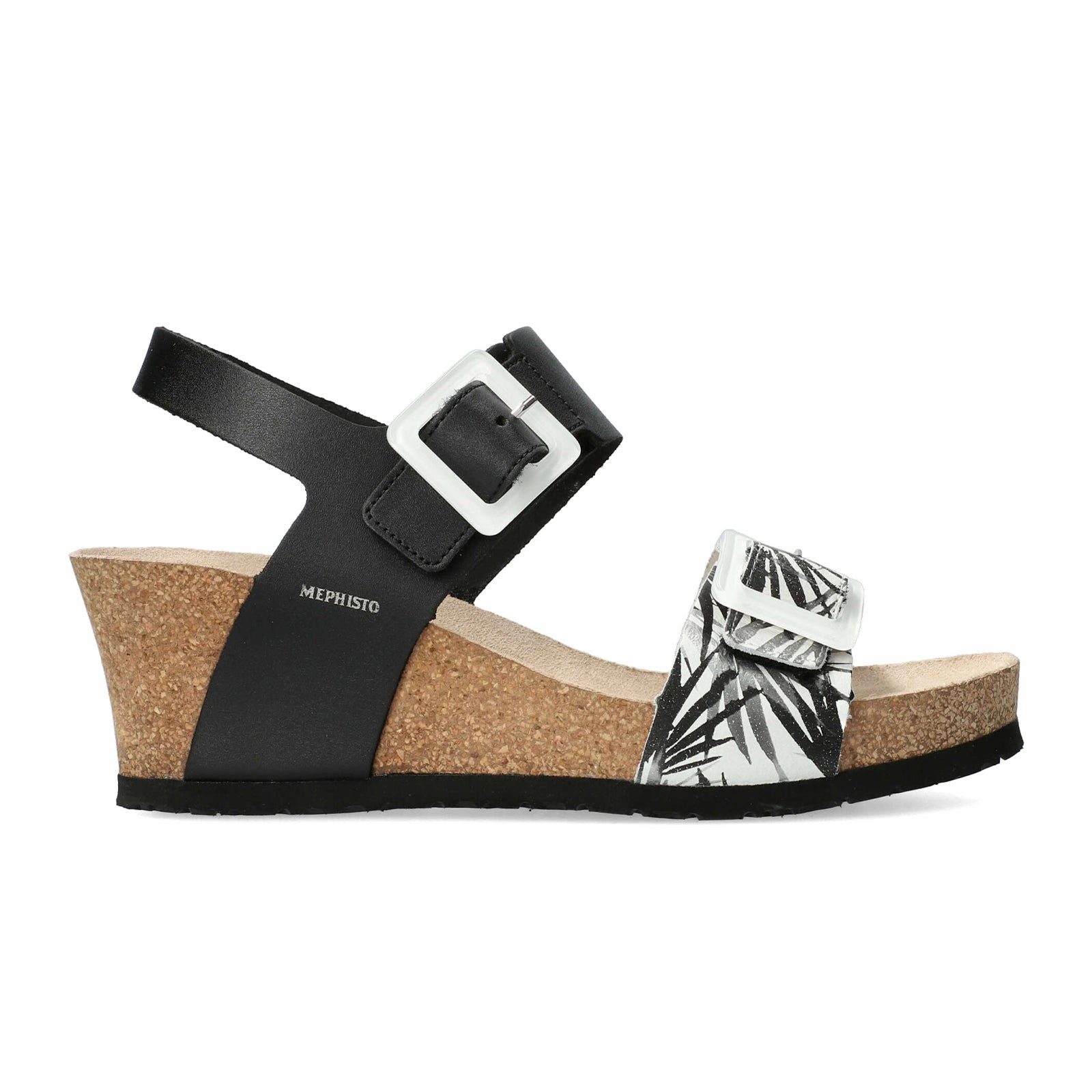 Flexible Comfort Mephisto Lissia Wedge Sandal (Women) - Black Sandanyl