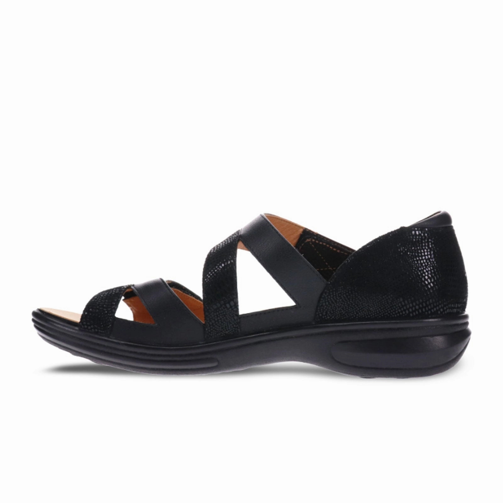 Comfort Straps Revere Mauritius Backstrap Sandal (Women) - Black Lizard