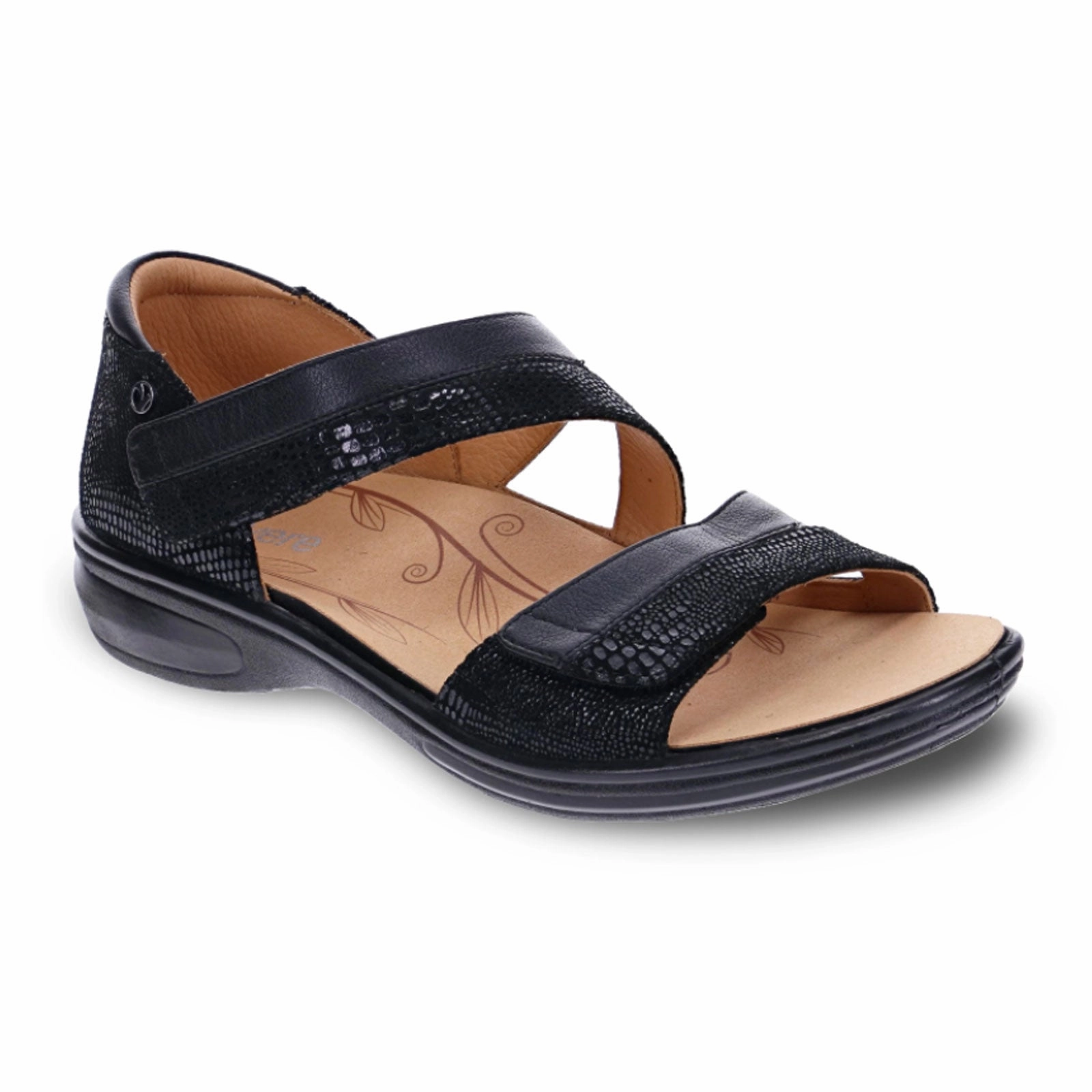 Revere Mauritius Backstrap Sandal (Women) - Black Lizard Relax Shoes