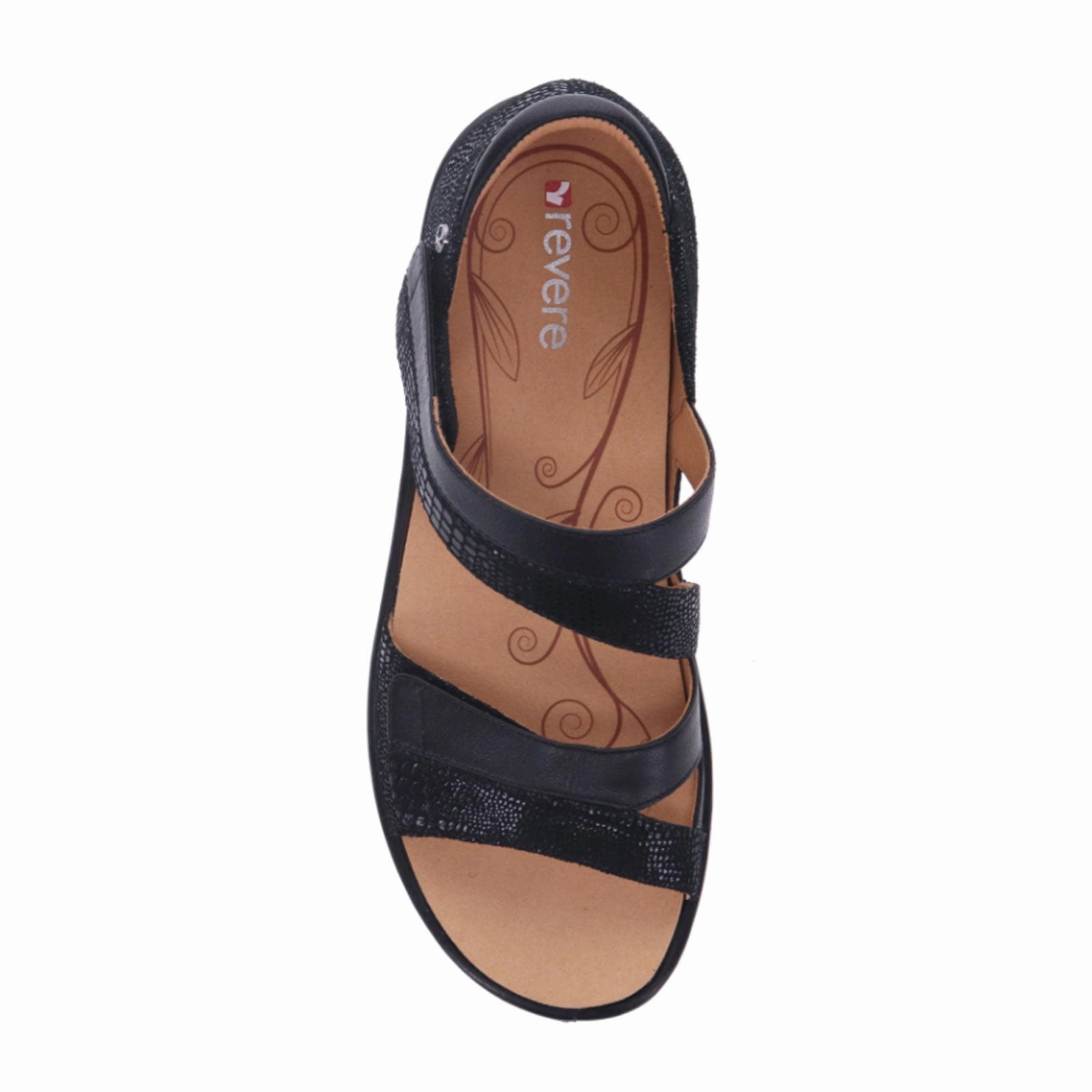Easy Sandals ShockDispersing Revere Mauritius Backstrap Sandal (Women) - Black Lizard