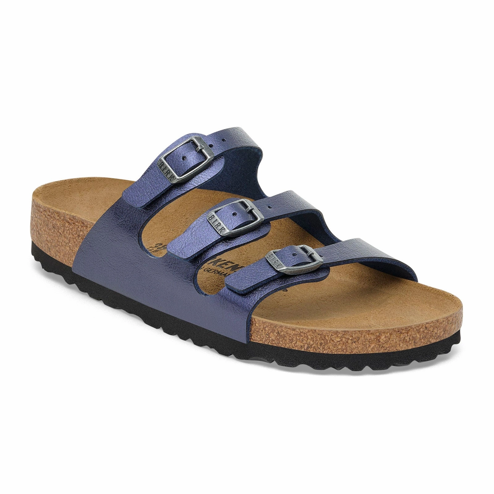 Comfort Molding Easy on off Birkenstock Florida Slide Sandal (Women) - Graceful Midnight Birko-Flor