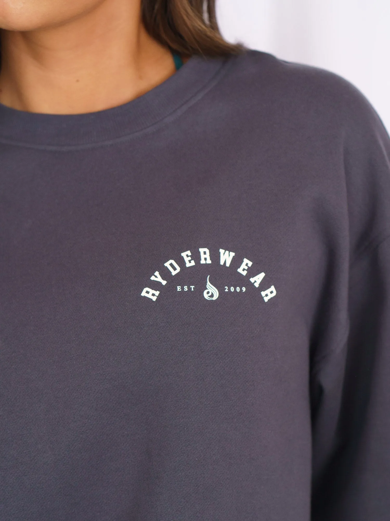 Layered Security Pockets Functional Unisex Collegiate Sweater - Charcoal