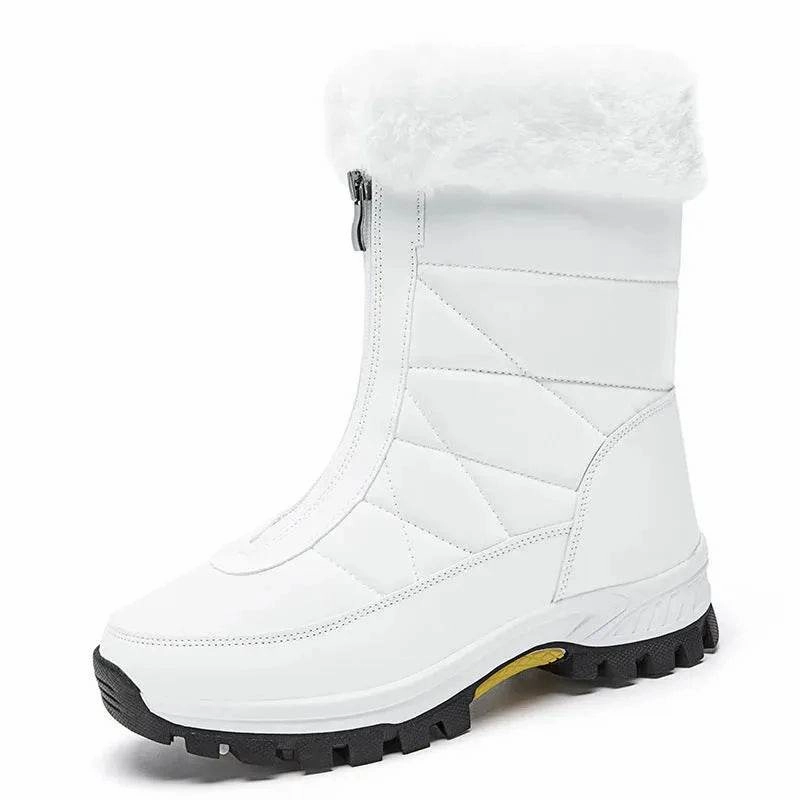 Heavy Snow Conditions Heavy Duty Winter Winter Waterproof Snow Boots Women's Mid-calf Front Zipper