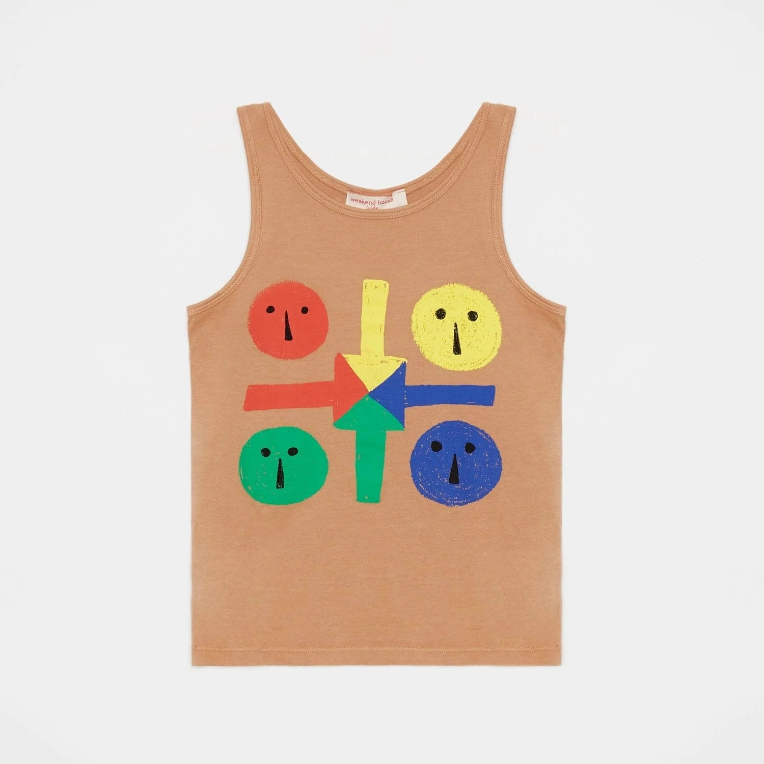 Extra - large Bohemian Weekend House Kids Parchis Tank Top - Camel 5-6Y