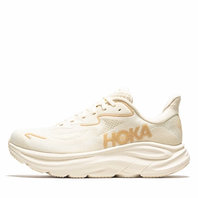 Slip Easy Leather Upper Women's Hoka Clifton 10 - Vanilla/Birch