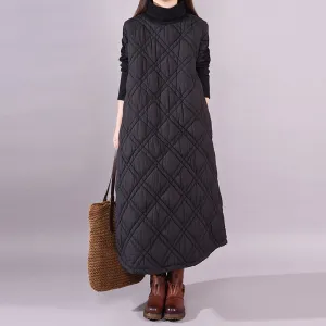 Light Shape Winter Geometric Quilted Pattern Warmth Turtleneck Dress