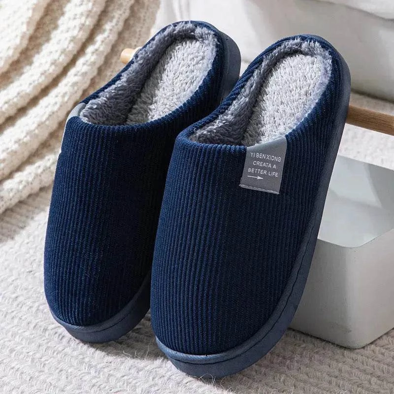 Winter Non-slip Plus Velvet Cotton Slippers Foot Coverage