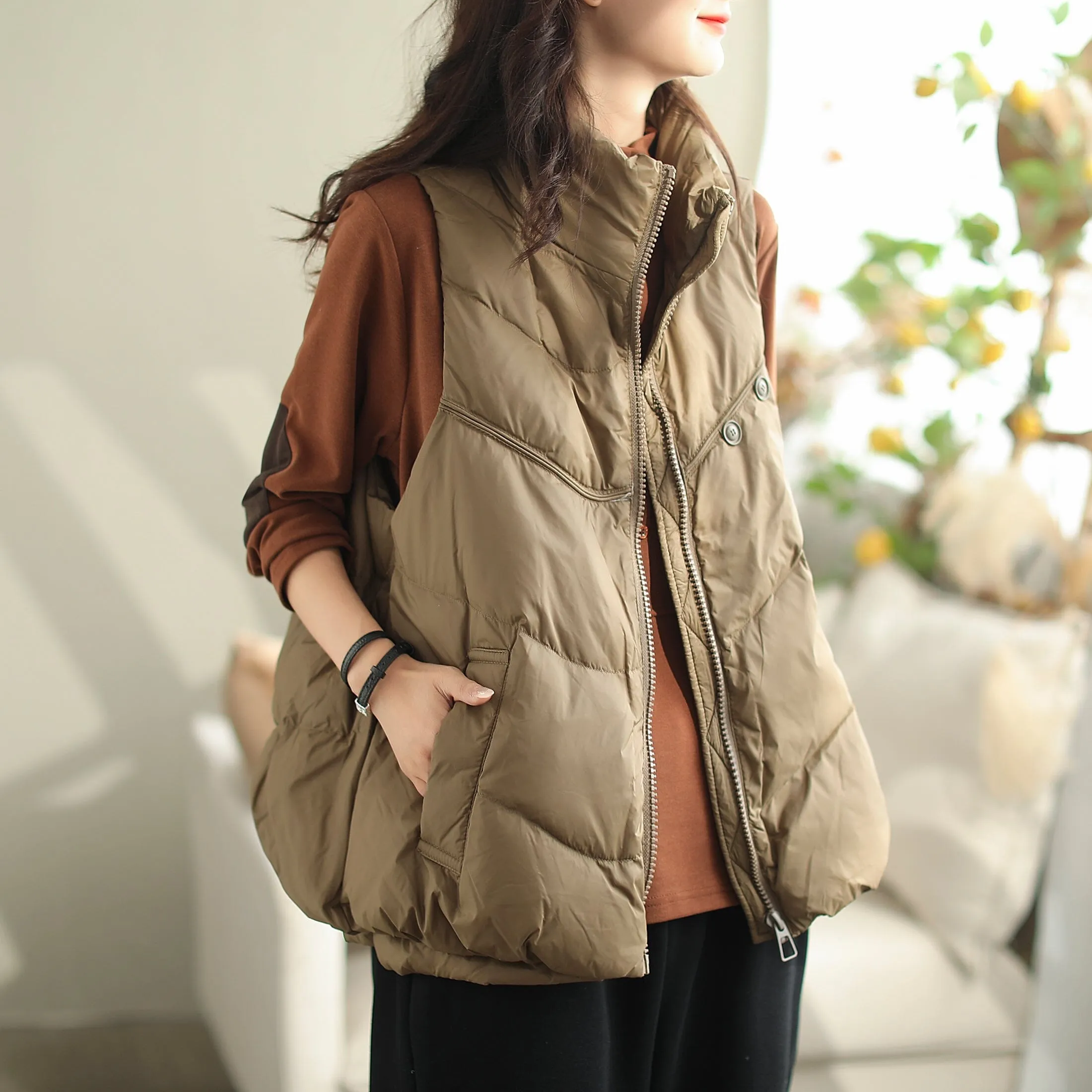 coordinating pieces Women Autumn Winter Loose Duck Down Warm Vest